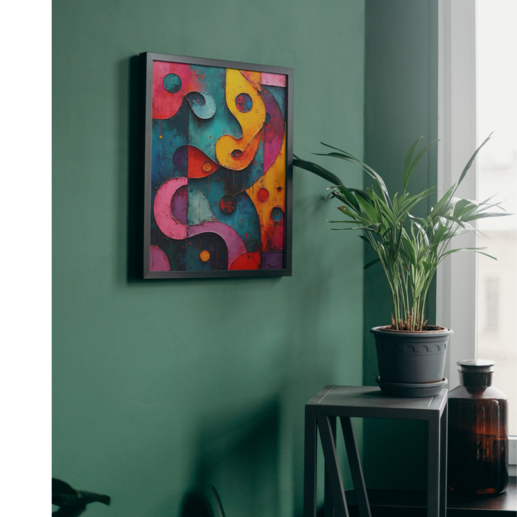 art mural contemporain   art mural vendu encadre  design artiste contemporaine