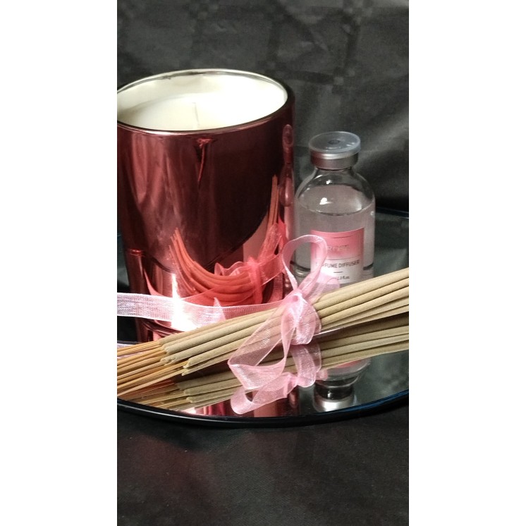 bougie artisanale en cire de soja avec batonnets encens