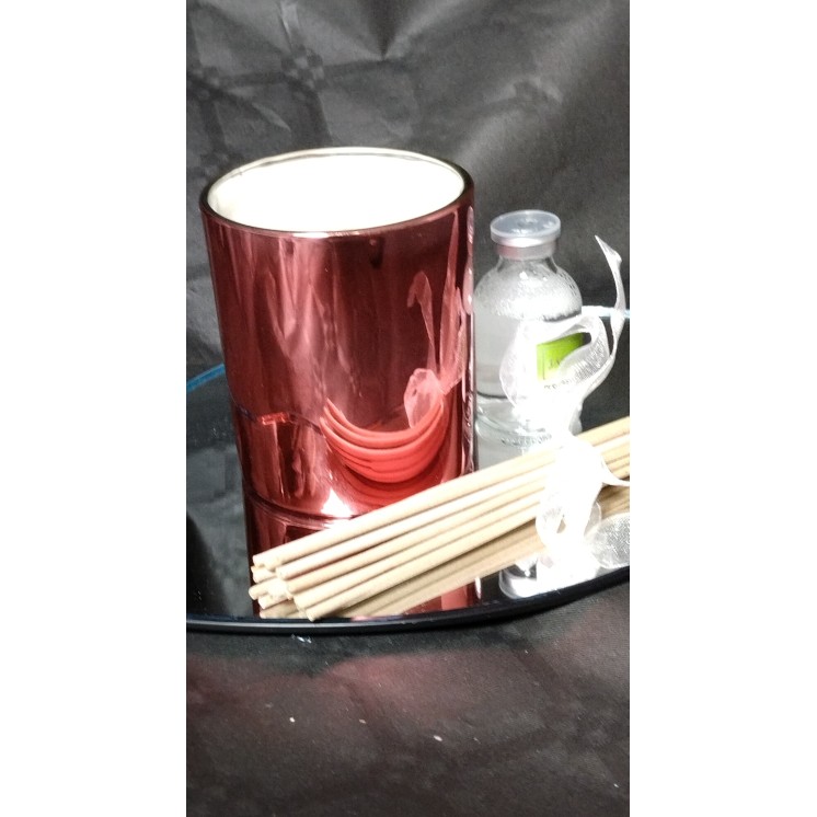 bougie artisanale en cire de soja avec batonnets encens