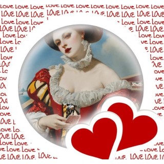 Lot de 10 cartes imprimees Saint Valentin