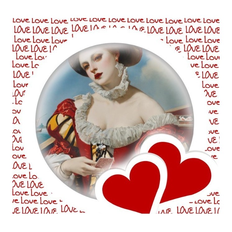 Lot de 10 cartes imprimees Saint Valentin