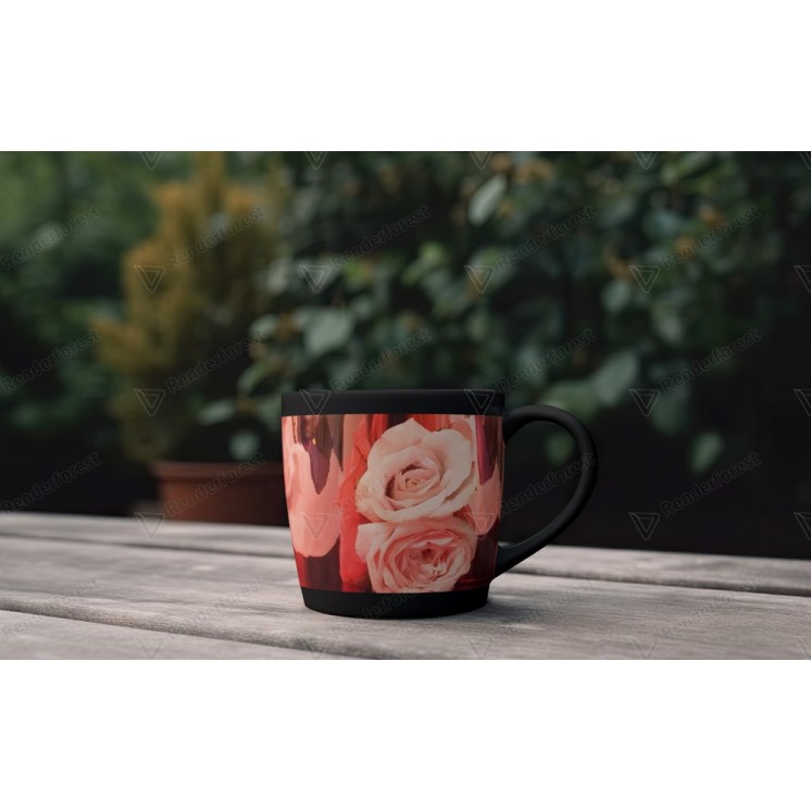 Tasse en porcelaine design contemporain motif floral