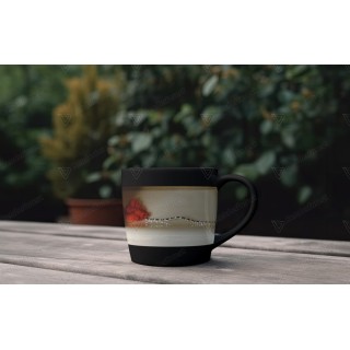 Tasse en porcelaine design contemporain motif rose