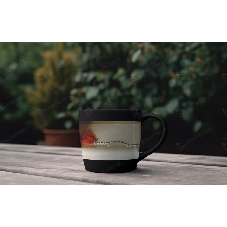 Tasse en porcelaine design contemporain motif rose