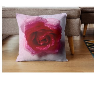 coussin motif rose