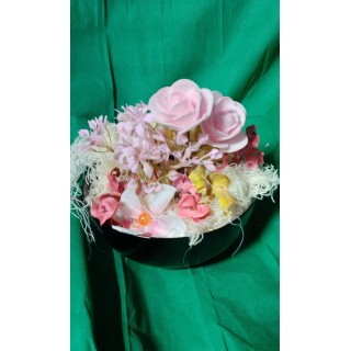 decoration florale rose et jaune fleurs artificielles